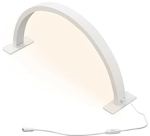 Yopyuenn halvmåne nagelskrivbord LED professionell nagellampa Lash Light,3 000 – 6 000 K dimbar skrivbord med 3 ljusstyrkenivåer, skönhetssalong ljus för ögonfransar kosmetologer