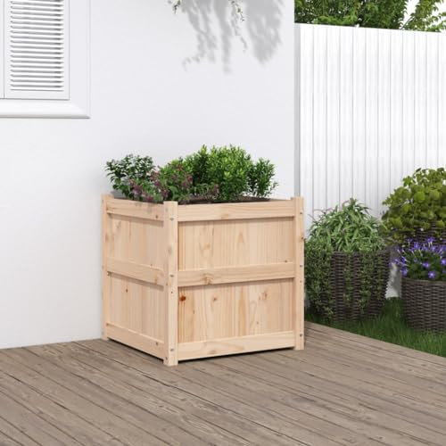 ZEYUAN Jardinera de Madera Maciza de Pino 60x60x60 cm, Huerto Urbano Terraza, Jardineras Exterior, Jardineria Maceteros, Mesa De Cultivo, Huerto En Casa - 837424