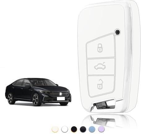 TOOMUME Schlüsselhülle, Autoschlüssel Hülle Passt für VW Volkswagen Passat B8 Golf 7 Tiguan T-Cross Polo CC Seat Leon Ibiza Skoda Superb Kodiaq, Schlüsselcover Schutz Schlüssel Gehäuse - Smart Key