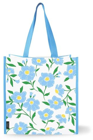 kate spade new york Reusable Shopping Bag, Grocery Tote with Shoulder Straps, Large Collapsible Tote, Sunshine Floral