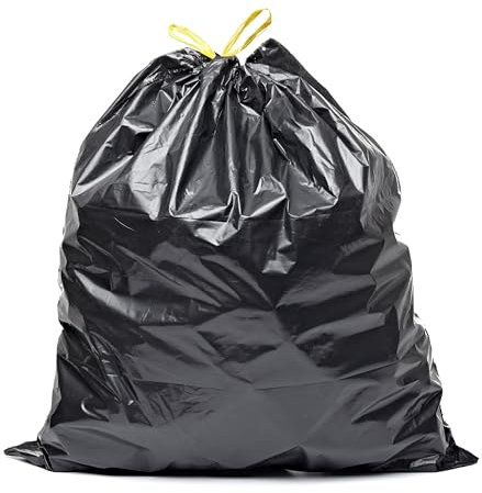 Inoverse 10 Stück(1 Rolle) Müllsäcke 60 Liter, Reißfest Müllbeutel, Abfallsäcke, 60x80 cm Schwarze Müllsack, Mülltüten aus Recycling LDPE