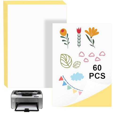 60 Blatt Sticker Papier zum Bedrucken A4, Weiß Matt Stickerpapier