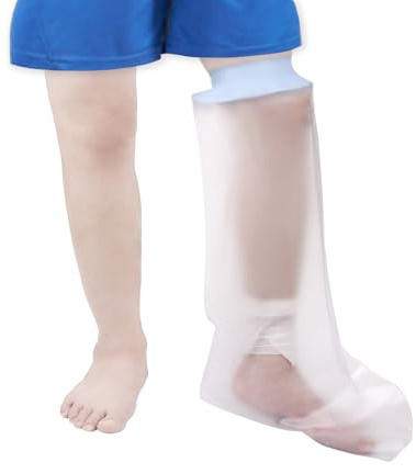 Fasola Duschschutz Bein Kinder, Wasserdichter Beinprotektor für Gipsverbände Gips und Verband Trocken Halten, 48cm