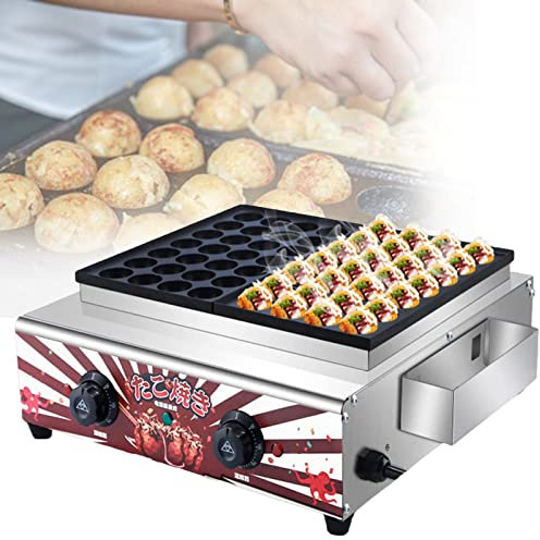 YOtat Macchina per Takoyaki Commerciale,Padella Elettrica per Takoyaki,Padella Giapponese per Polpo Takoyaki,Teglia Multifunzione A 56 Fori,per Uova Fritte,Bistecca Fritta,Takoyaki,Ignite