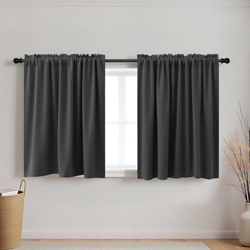 KOUFALL Wohnmobil-Vorhänge, Verdunkelung, Privatsphäre, Isolierung, Wohnmobil-Lichtschutz, Innenräume, Camper-Fenster, 61 x 91,4 cm Länge, Dunkelgrau