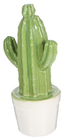 FUNOMOCYA Pianta Finta da Scrivania in Ceramica a Forma di Cactus Verde Decorativa, Chic senza Necessità di Annaffiatura, per Arredare Cucina o Ufficio