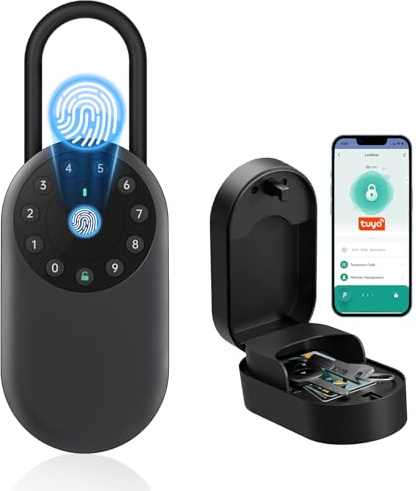 SEPOX Smart nyckellåsbox, väggmonterat nyckelskåp för utomhusbruk – Bluetooth- och appkontroll, väderbeständig aluminiumlegering, knappsats med skydd, manipuleringssäker design, avtagbar bygel