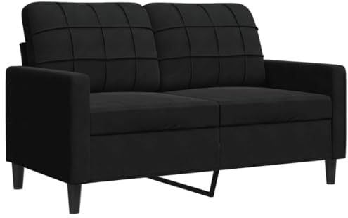 Canapé à 2 places Noir 120 cm Velours