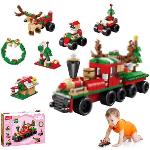 Set di mini mattoncini da costruzione di Natale, calendario dell'Avvento 2024, mattoncini da costruzione, giocattolo, regalo di compleanno per bambini, giocattolo a partire dai 4 anni, regalo di