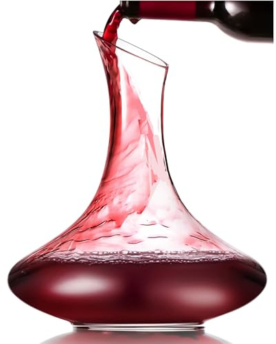 SJZQ Wine Decanter - 60OZ wine carafe Hand Blown Lead-free Crystal Decanter, aerating decanter for Wine Gift, Wine Accessories Decoration