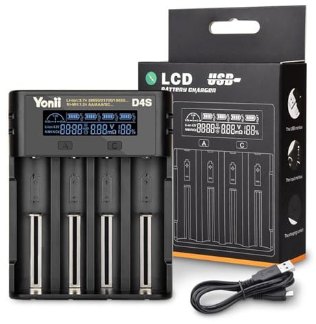 18650 Batterieladegerät Smart Rapid Universal-Ladegerät Wiederaufladbarer Akku für 3,6 V/3,7 V Lithium-Batterie 16340 20700 21700 22700 26650 26700 3,6 V 3,7 V 1 A (keine Batterie