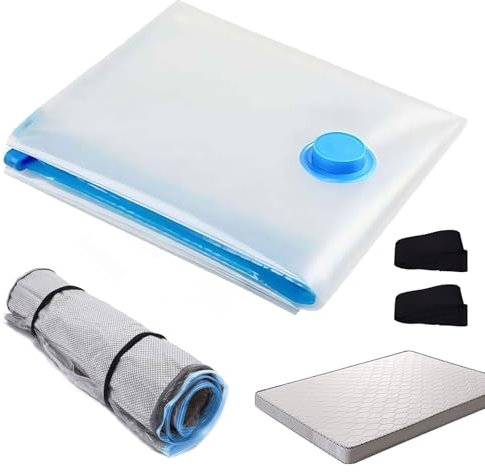 Sacchetti sottovuoto per materassi, 240 x 130 cm, sacchetti sottovuoto per materassi, grandi tasche sottovuoto con 2 bende, salvaspazio, per trasloco