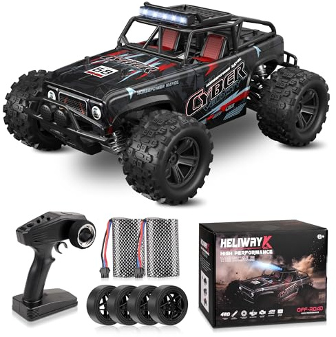 JOYTREKY Macchina Telecomandata - Scala 1:18 Alta Velocità 40 Km/H Auto Telecomandata 4WD Fuoristrada Rc Camion 2 Batterie 2,4 Ghz Giocattolo Per Tutti I Terreni Auto Veloci Ricaricabili - Nero
