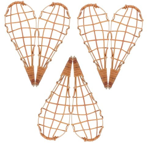 SOLUSTRE 6stücke Bambus-weihnachtsbaumschmuck zum Aufhängen von Weihnachtsbaumdeko Hängende Christbaumanhänger für Weihnachtsfeierdekoration