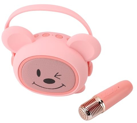 Naroote Máquina de Karaoke para Niños, Micrófono de Altavoz Portátil Multipropósito para Educación Temprana (Raton Rosa)