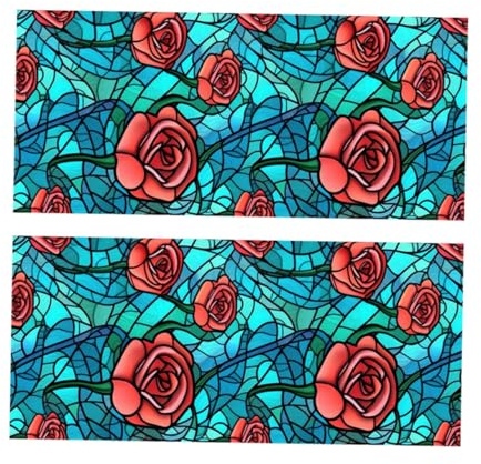 GLEAVI 2 Piezas Película de Privacidad Vintage para Ventanas con Diseño de Flores Film Estático sin Adhesivo para Cristales para Baños Salones y Oficinas