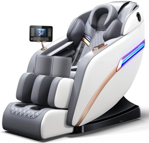Massagestol Med Djup Airbag-massage Och Bluetooth-högtalare För Ultimat Komfort(Bianco)