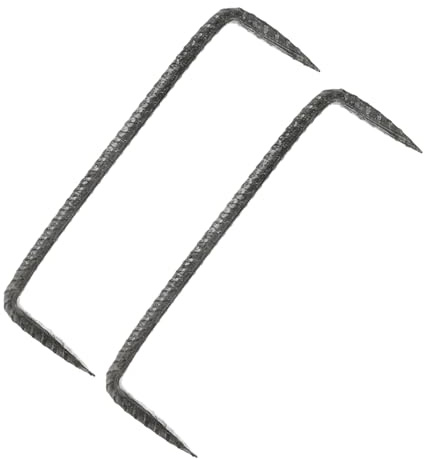 NOLITOY Lot De 2 Clous De Construction à Double Pointe 5x19,5 Mm Résistants pour Clôture Et Menuiserie Usage Extérieur Jardin Fixation Robuste