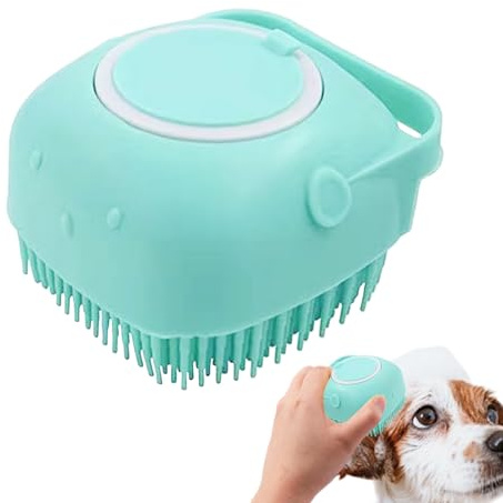 Hundeshampoo Bürste,Hundebürste Für Bad Mit Seifenspender - Haustier Pflegewerkzeug Massagekamm Für Welpen Und Kätzchen Badewanne Dusche Indoor,Dusche Hotel Spa Badewanne Zuhause