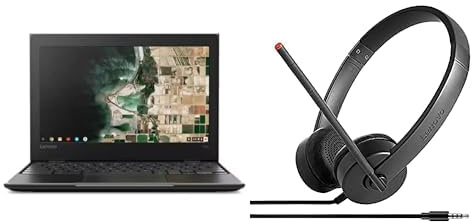 Lenovo Chromebook 100e Gen 2 - Portátil 11.6 FullHD (Intel® Celeron® N4020, 4GB RAM, 32GB eMMC, UHD 600 GPU, Chrome OS) Color Negro - Teclado QWERTY Español Essential Stereo Analog Headset