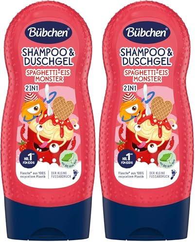 Bübchen Shampoo & Duschgel Spaghetti-Eis-Monster, 230ml (Packung mit 2)