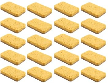 CashMuch 8/20 Pack Biodeadable Kitchen Sponge For Dishwashing, Compostable Scouring Pad For Pots And Pans, Hvy Duty Non-Scratch Clning Sponge, Dish Sponge, Yellow