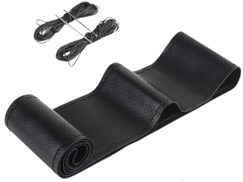 Housse de Volant en Cuir a Coudre pour Intérieur de Voiture, Protège Volant en Cuir Cousu a La Main, Adapté aux Volants de 38 Cm de Diamètre