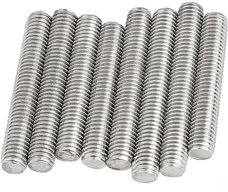 Perno roscado del perno sin cabeza tornillo de varilla hilo completo acero inoxidable(M8x60mm(2PCS))