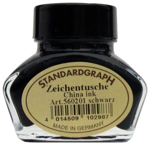 Tusche schwarz 30ml Glas