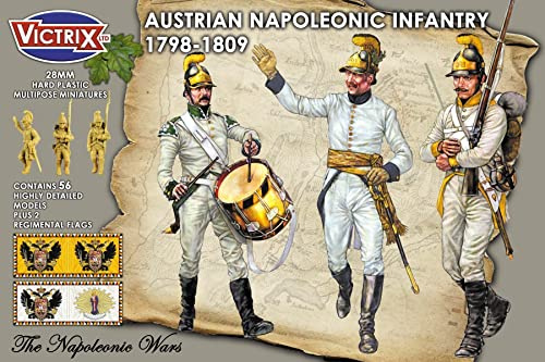 Victrix VX0012 - Österreichische Napoleonische Infanterie 1798-09 - 56 - Figurenset - 28mm Plastikminiaturen Napoleon