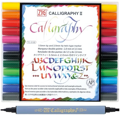 Kuretake ZIG Calligraphy 12 color set TC-3100/12V (japan import)