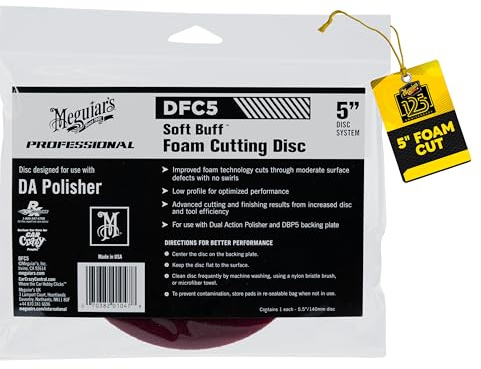 Meguiar's DFC5 Soft Buff DA Foam Cutting Disc Polierpad, Härtegrad: hart, 5''