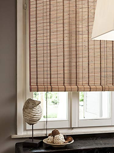 VERDELOOK Tapparella Egitto in Bamboo con Bordo in Cotone, 150x300 cm, Marrone