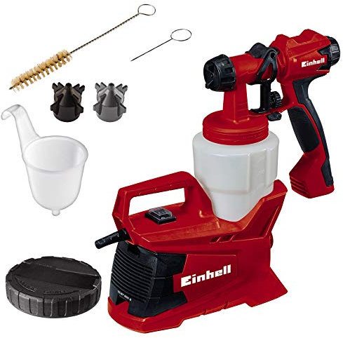 Einhell Sistema de pulverización de pintura TC-SY 600 S (semi-estacionario, áreas de trabajo medianas y grandes, para barnices, esmaltes y pinturas para paredes interiores) Negro, Rojo