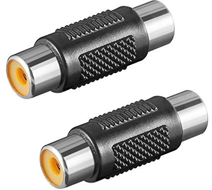PerfectHD 2X Audio Adapter | Cinch Buchse auf Cinch Buchse | Stereo Verbinder Chinch Kupplung RCA | Schwarz | 2 Stück