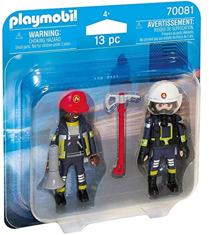 PLAYMOBIL Duopack 70081 Feuerwehrmann und Feuerwehrfrau, ab 4 Jahren