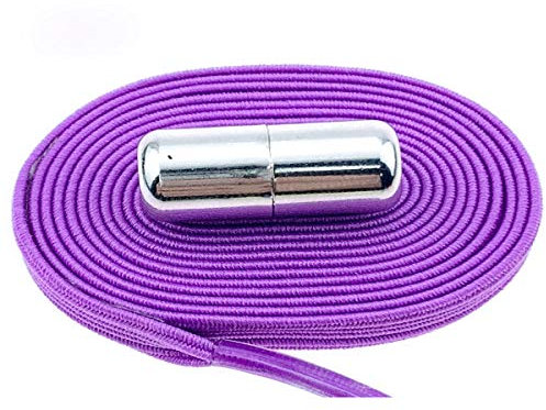 TikTako 1 Paar 100cm Leuchtende Farbe flache faule Schnürsenkel-Krawatte Sport und Outdoor-Schuhe Schnürsenkel Unisex Stretch Elastizität Solidee Schnürsenkel, Lila