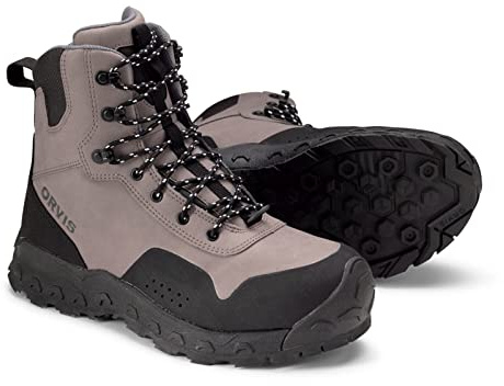 Orvis Clearwater Men’s Wading Boots - Durable Rubber Sole and Synthetic Leather Upper with Scratch-Resistant Toe, EVA Footbed & Stable Stud Retention, Gravel - 11