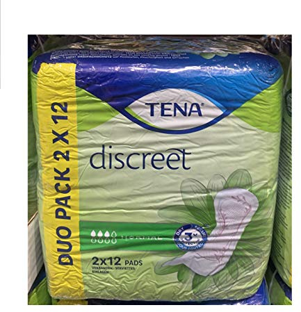 TENA Discreet Incontinence Pads, Normal (48 Count) | For Women Experiencing Medium Bladder Weakness, Triple Protection Against Leaks, Odour & Moisture, Long-Lasting Dryness