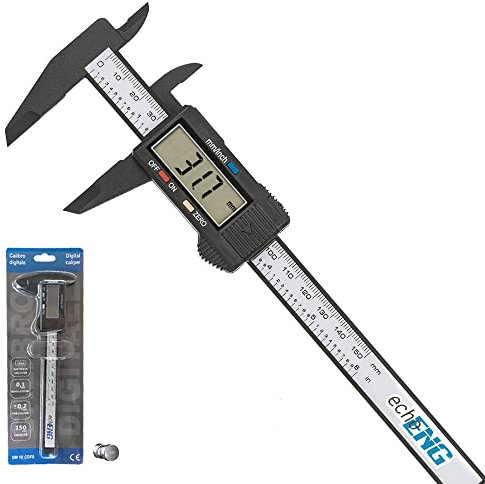 Calibro digitale composito da 150 mm elettronico con display LCD calibro a corsoio professionale metrico batteria inclusa misurazione - echoENG - SM 10 CDF0