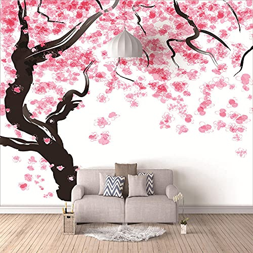 JXMFYY Papier Peint Chambre D'Enfant Cerisier Rose Du Japon 200x150cm Geant Mural Enfant Chambre Garcon Fille Ado Décoration De La Maison Intissé Photo Poster Peinture Murale