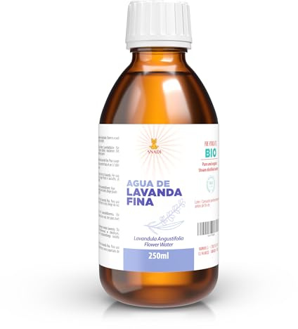 Snadi - Ekologiskt Lavendelvatten 250 ml | Rent och Ekologiskt | Regenererande Ansikts- och Hårvatten | Naturligt Lugnande för Fet Hud | Återupplivar Hud och Hår