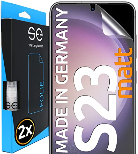 2x se® 3D SCHUTZFOLIE Entspiegelt für Samsung Galaxy S23,Anti-Staub, 100% Fingerabdruck & FaceID kompatibel, einfache blasenfreie Installation, Ultra-Klar, Stoß-Kratzfest, aus Deutschland