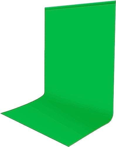 Green Screen Fotohintergrund 2x3 m, Faltbare Fotografie Hintergrund Grün | Faltenresistenter Chromakey Musselin Fotoleinwände für Photo Video Studio, Fernsehen, Zoom, YouTube, Online-Meetings