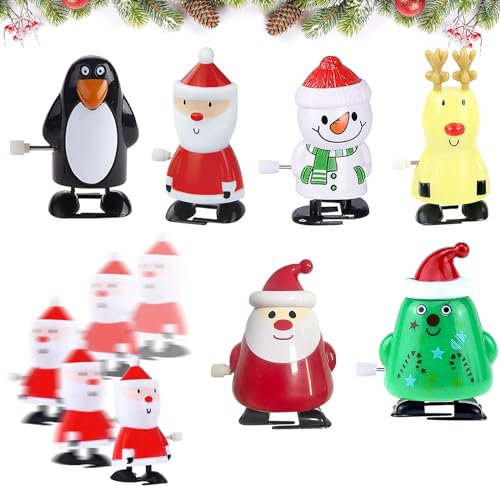 6 Stk Weihnachten Aufziehspielzeug, Uhrwerk Spielzeug, Kinder Aufziehspielzeug, Schneemann Weihnachtsmann Figur Uhrwerk Spielzeug, Aufziehfigur Weihnachten Deko Figuren Geschenk, Weihnachten Geschenk