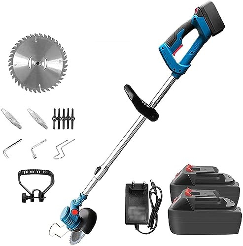BebeXi cortacésped Gasolina cortabordes Cortacésped eléctrico con batería de 2000 mAh, cortacésped inalámbrico portátil para Ranch Lawn Park