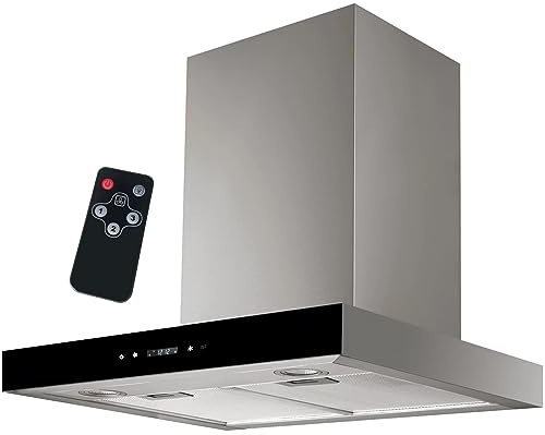 Syntrox Germany Dunstabzugshaube 60 cm Inolox, mit Touch Screen und Fernbedienung DH-210W-60 Touch Inox Tower, Moderne Küchenlüftung, Touchscreen Dunstabzug, Küchenhilfe