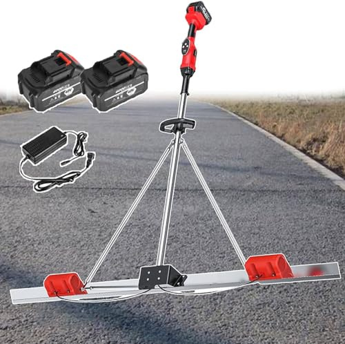 Grattoir électrique à béton 150/180 cm, outil électrique de finition du béton, moteur de vibration de finition de ciment 48 V,avec 2 batteries de 6 000 mAh, 2 moteurs.,1.5m