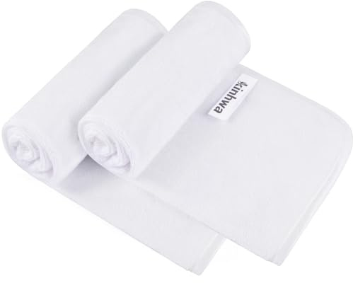 KinHwa Microfibre Soft Hand Towels for Bathroom Abosorbent Small Guest Towels Thick Face Towels 30cm x 50cm Fast Drying Washcloth for Bath, Spa, Gym 2pack White