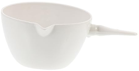 Runde Verdampfungsschale mit Griff, 300ml, Keramik, Weiß | Ausguss, für Labor und Klassenzimmer, zur Verdunstung Flüssiger Proben